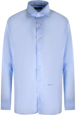 Aquascutum Mens Long Sleeve Royal Blue Shirt - Cotton - Size Small