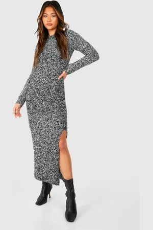 Boohoo Womens Soft Marl Knit Maxi Jumper Dress - - Size Large