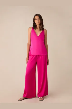 Ro&Zo Womens Satin Wide Leg Trousers - Size 6 UK