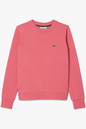 Lacoste Womens Relaxed-Fit Fleece Crewneck Sweatshirt in Cotton - Size 6 UK