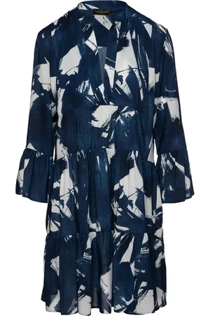 Conquista Womens and White A Line Dress with Bell Sleeves - Size Medium
