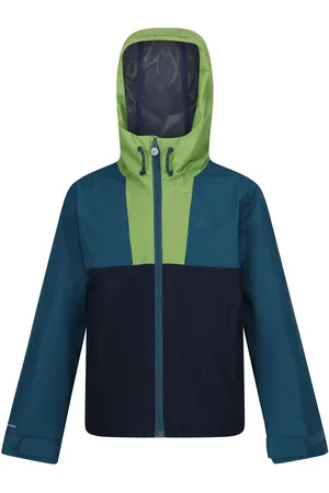 Regatta Kids Unisex Childrens/Kids Hanleigh Waterproof Jacket (Piquant Green/Moroccan Blue/Navy) - - Size 14Y