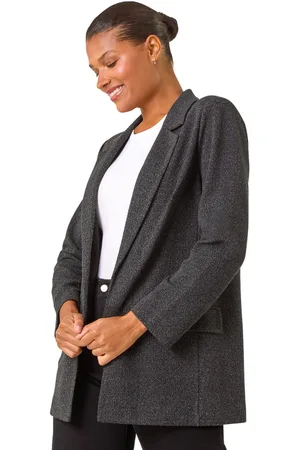Roman Womens Longline Textured Jersey Blazer - - Size 12 UK