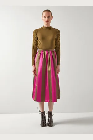 LK Bennett Womens Olsen Skirts, Green/Magenta - - Size 18 UK