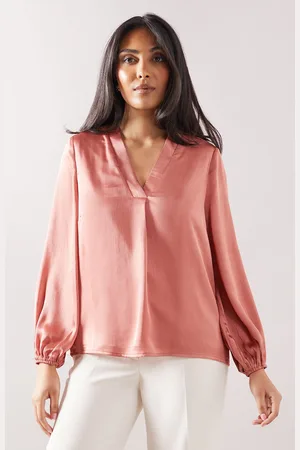 wallis Womens Petite Crinkle Satin Overhead Shirt - - Size 14 UK