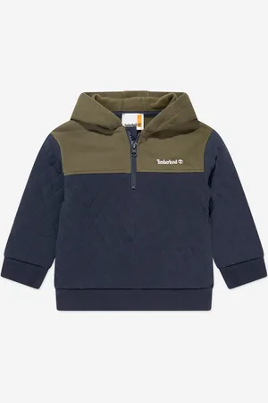 Timberland Boys Quilted Hooded Sweatshirt in Navy - - Size 16Y