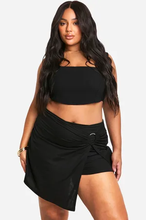 Boohoo Womens Plus Linen Look O-ring Skort - - Size 26 UK