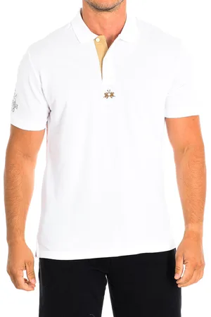 La Martina Mens Short Sleeve Polo TMPE60-PK097 man - Cotton - Size Large
