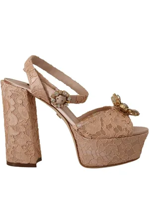 Dolce & Gabbana WoMens Lace Taormina Platform Sandals Shoes Cotton - Size 40.5 EU/IT