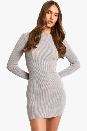 Boohoo Womens Metallic Mix Rib Knitted Mini Dress - - Size X-Large