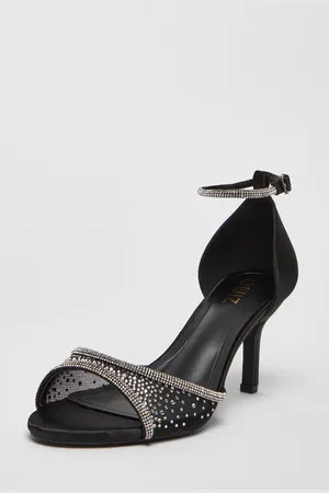 Quiz Womens Satin Embellished Heels - Size UK 6