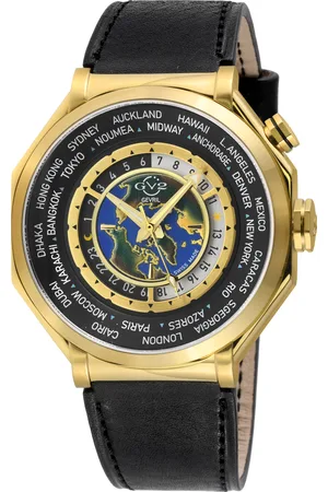 GV2 by Gevril Mens Marchese Swiss Quartz IPYG Case, Genuine Italian Leather Watch - One Size
