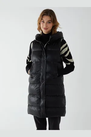 Blue Vanilla Womens Hooded Puffer Gilet - - Size Medium