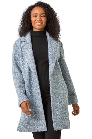 Roman Womens Petite Textured Boucle Coat - - Size 14 UK