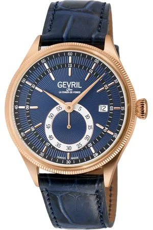 Gevril Mens Empire Italian Handmade Leather Swiss Automatic ETA 2895 Watch - One Size