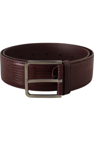 Dolce & Gabbana WoMens Calf Leather Wide Logo Engraved Buckle Belt - Size 70 cm