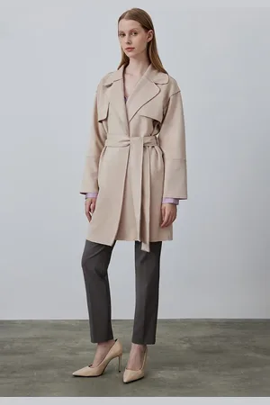 Gusto Womens Faux Suede Trench Coat - - Size Small