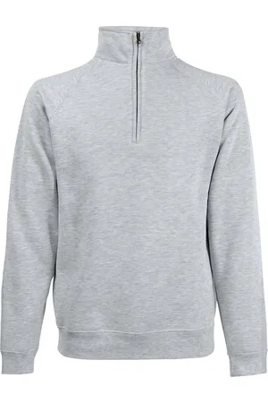 Fruit Of The Loom Mens Premium 70/30 Zip Neck Sweatshirt (Heather ) - Size Medium