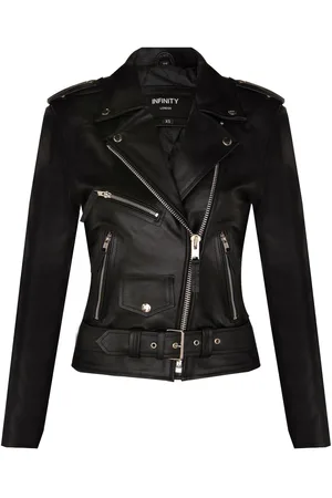 Infinity Womens Cowhide Biker Jacket-Mansfield - Lamb Leather - Size 22 UK