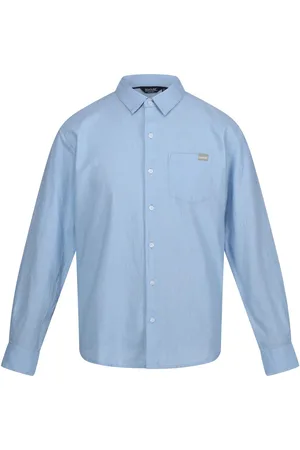 Regatta Unisex Mens Babbinswood Linen Shirt (Powder ) - Size Large