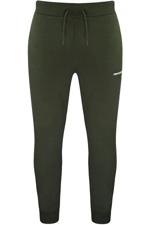 New Balance Stretch Graphic Logo Green Mens Classic Core Track Pants MP03901 ARG - Cotton - Size X-Large