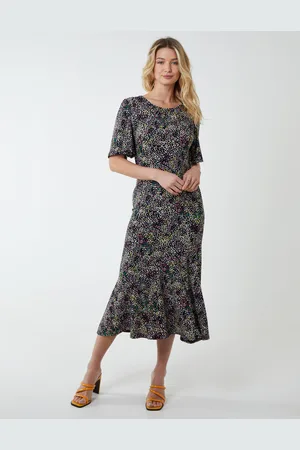 Blue Vanilla Womens Angel Sleeve Tiered Midi Dress - - Size 12 UK