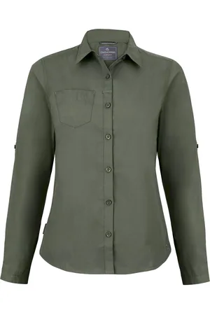 Craghoppers Womens/Ladies Expert Kiwi Long-Sleeved Shirt (Dark Cedar Green) - Size 10 UK