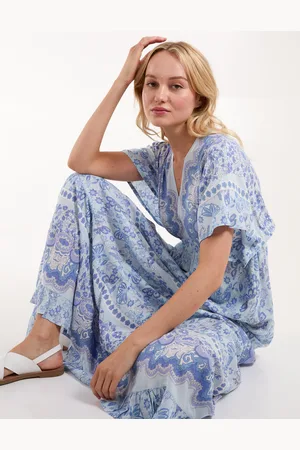 Blue Vanilla Womens Angel Sleeve V Neck Tassel Back Maxi Dress - Size Small
