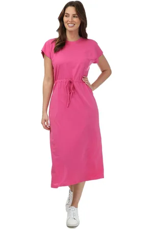 ONLY Womens May Life Jersey Midi Dress in Raspberry - Cotton - Size 8 UK