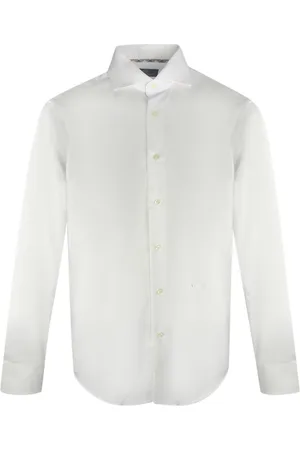 Aquascutum Mens Plain Long Sleeve Shirt Metal - Size 2XL