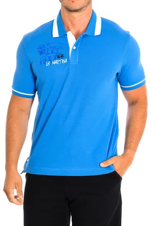 La Martina Mens Short Sleeve Polo TMP611-PK001 man - Cotton - Size Large