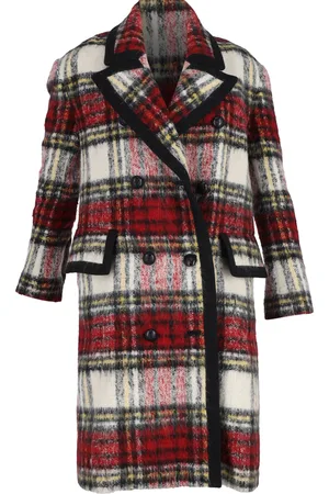 Burberry Pre-owned Womens Tartan Plaid Double-Breasted Coat in Multicolor Wool - - Size 6 UK