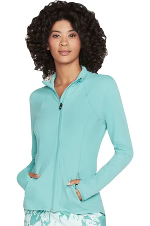 Skechers Womens Go Walk Wear Mesh Mock Neck Athletic Jacket - - Size Small