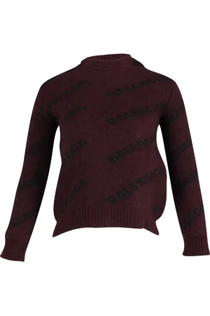 Balenciaga Pre-owned Womens Logo Sweater in Print Wool Wool (archived) - Size Medium
