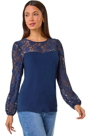 Roman Womens Sweetheart Lace Detail Stretch Top - - Size 20 UK