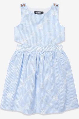 VERSACE Girls Rope Logo Print Dress in - Size 10Y