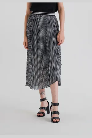 IKKS Womens Pleated Elastic Waistband Skirt - - Size 10 UK