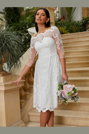 Chi Chi London Womens Lace Midi Wedding Dress in - Size 8 UK