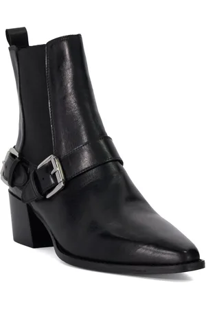 Dune Womens Ladies Panino - Suede Buckled Chelsea Ankle Boots - - Size UK 5