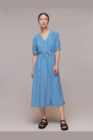 Whistles Womens Vertical Stack Midi Dress - - Size 12 UK