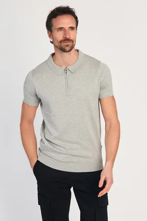 French Connection Mens 1/2 Zip Short Sleeve Polo Shirt - Size Large