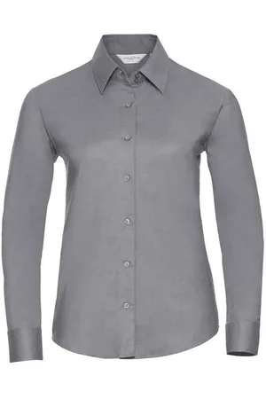 Russell Athletic Womens/Ladies Oxford Easy-Care Long-Sleeved Shirt - Size Small