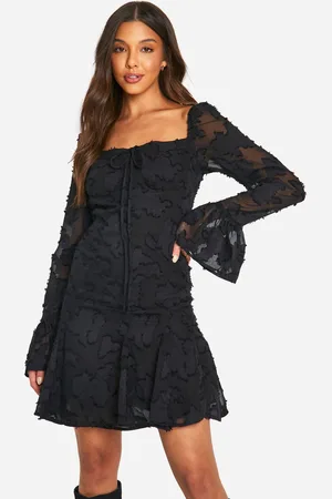 Boohoo Womens Burnout Floral Milkmaid Mini Dress - - Size 8 UK
