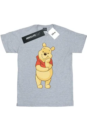 Disney Mens Winnie The Pooh Cute T-Shirt (Sports Grey) - - Size Large