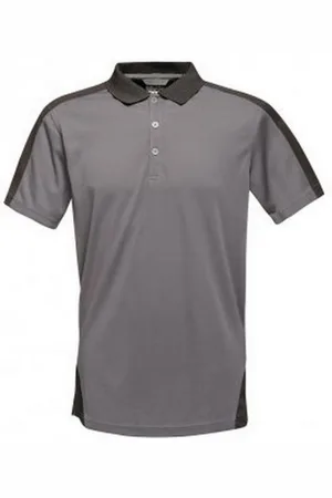 Regatta Mens Contrast Coolweave Pique Polo Shirt (Seal /Black) - Size 2XL