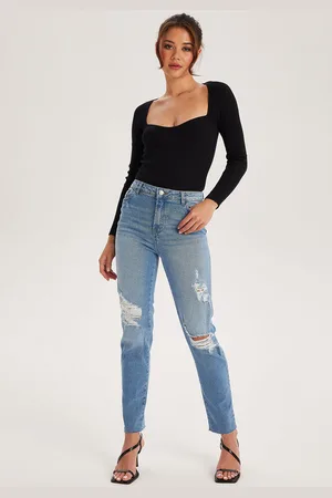 Urban Bliss Womens High Rise Slim Ripped Jean - Size 12 UK