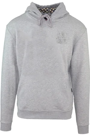 Aquascutum Mens Monotone Aldis Emblem Logo Hoodie - Size Small