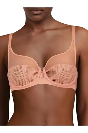 Chantelle Womens Motif Full Cup Bra - Blush - Nylon - Size 32C