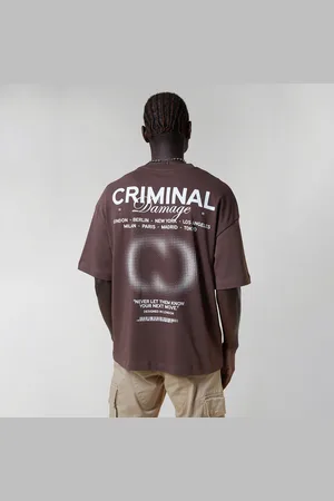Criminal Damage Mens T-Shirt With Small Typography On The Front - - Size Large