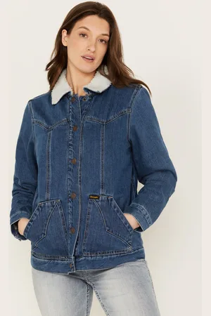 Wrangler Womens Sherpa Lined Denim Barn Jacket - - Size 3XL